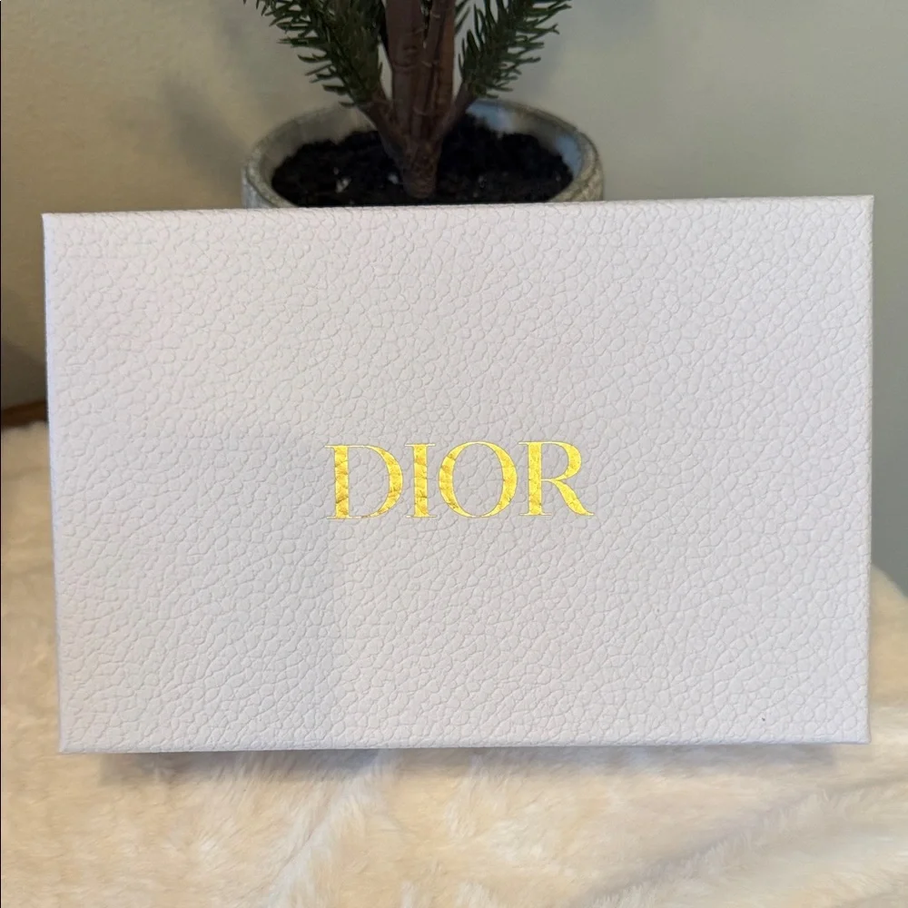 Dior Textured Empty White Box‎ with Gold Logo and Dior Ribbon 8.5 x 6 x 3